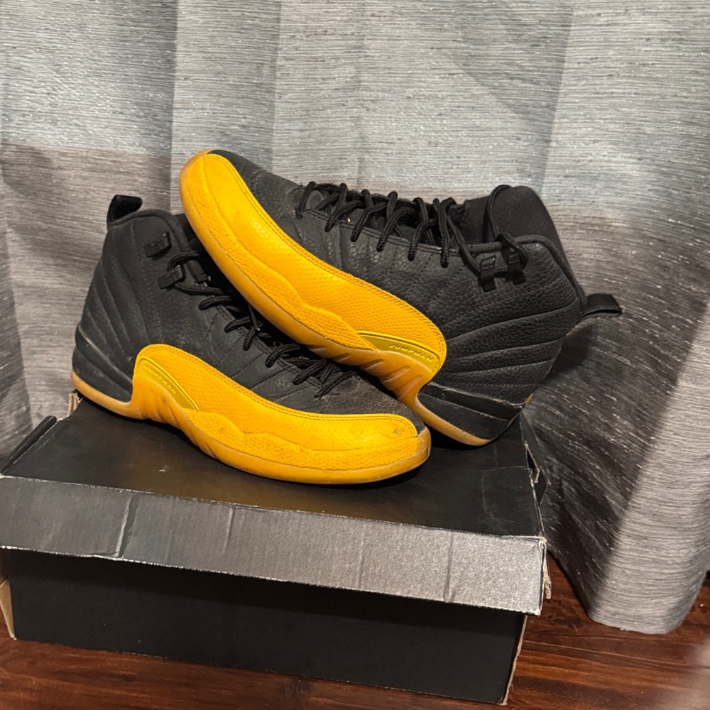 Jordan Black and Yellow High-Top Sneakers